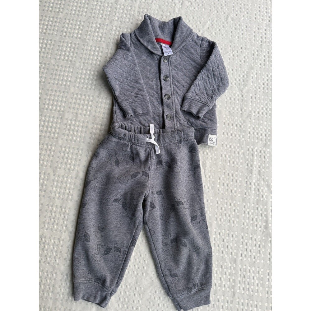 Child Of Mine & Carter's 2 Piece Grey Padded Set - Size 18 Months